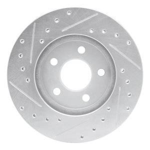 Chrysler CIRRUS Brake Rotor (1) - Front Right - R1 Concepts - Drilled & Slotted - Silver - `95-`00